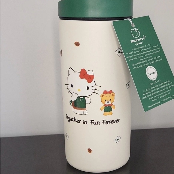 Starbucks Other - Starbucks Hello Kitty White and Green Travel Mug